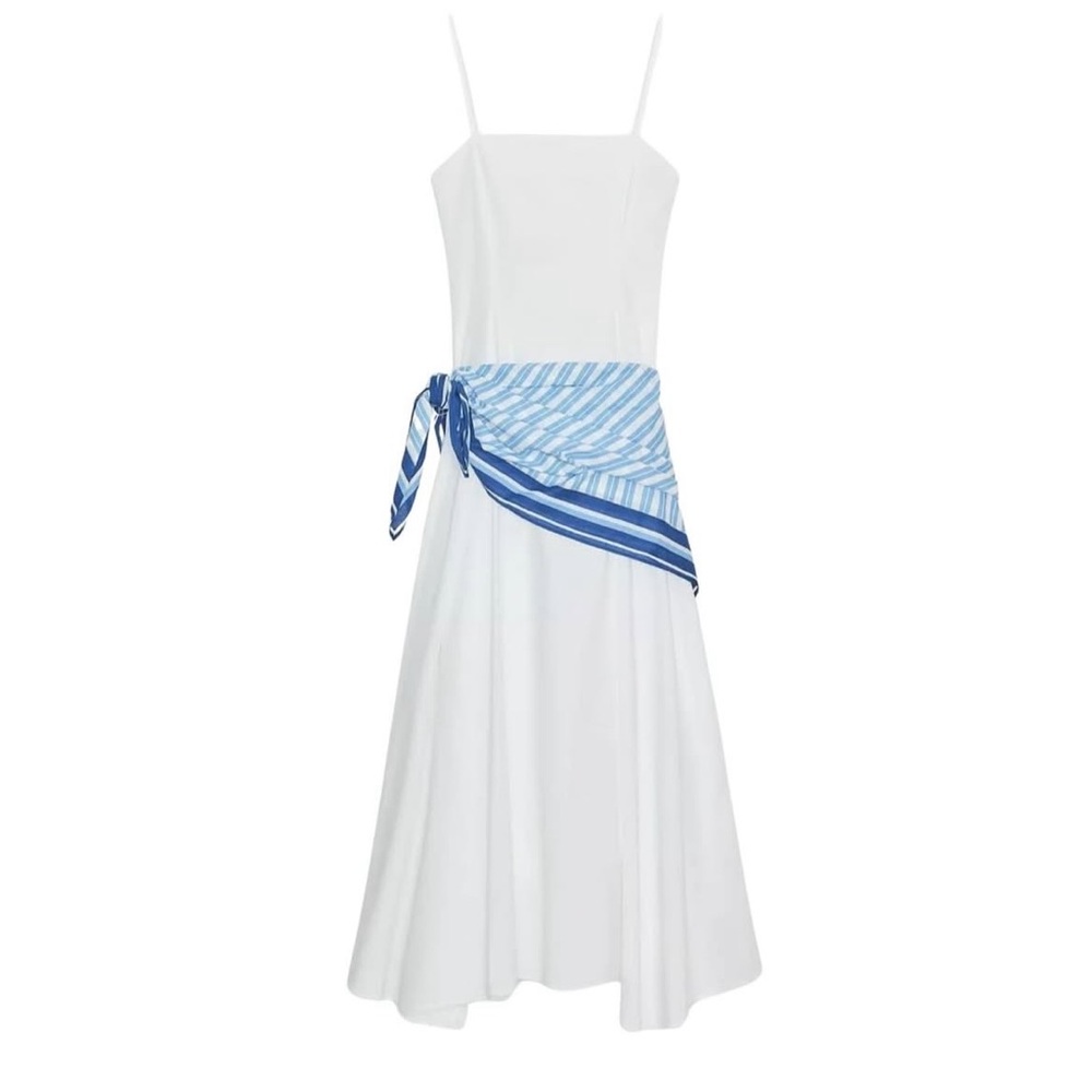 Zara striped scarf midi dress